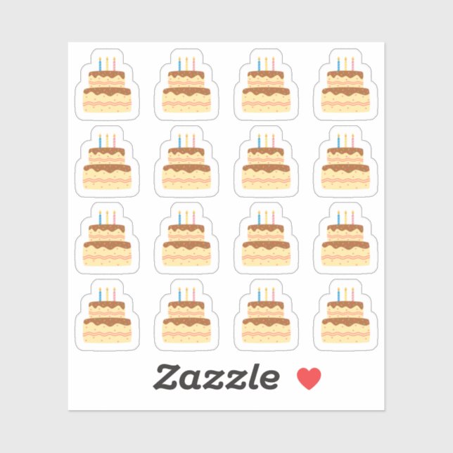Sticker Anniversaire Cake Anniversaire Party Rappel Calend (Feuille)