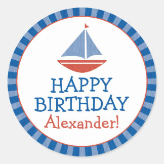 Sticker Anniversaire de enfant de voilier personna