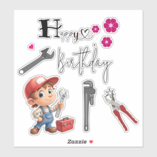 Sticker Anniversaire du plombier