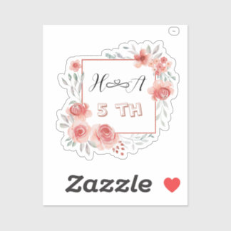 Sticker Anniversaire Floral de Printemps | Mariage Élégant