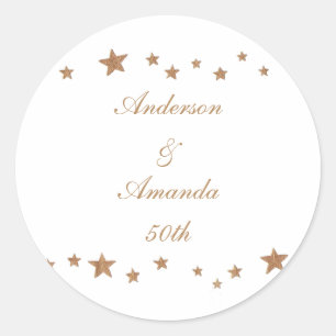 Sticker Anniversaire Personnalisé Des Étoiles D'Or