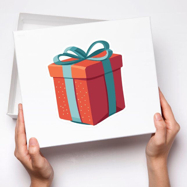 Sticker Anniversaire présent avec bleu Bow (Créateur téléchargé)