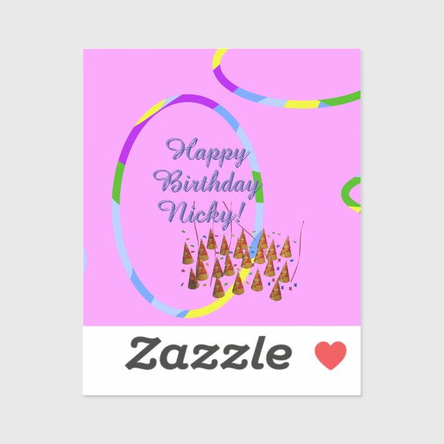 Sticker Anniversaire rose (Feuille)