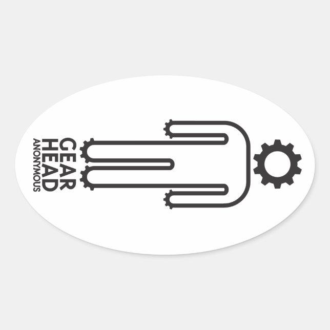 Sticker anonyme en tête d'engrenage (Devant)
