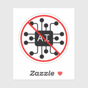 Sticker Anti AI Zero Aucune intelligence artificielle
