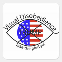 Sticker anti-Trump contre la désobéissance visuell