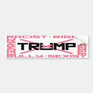 Sticker anti-Trump rose pare-chocs