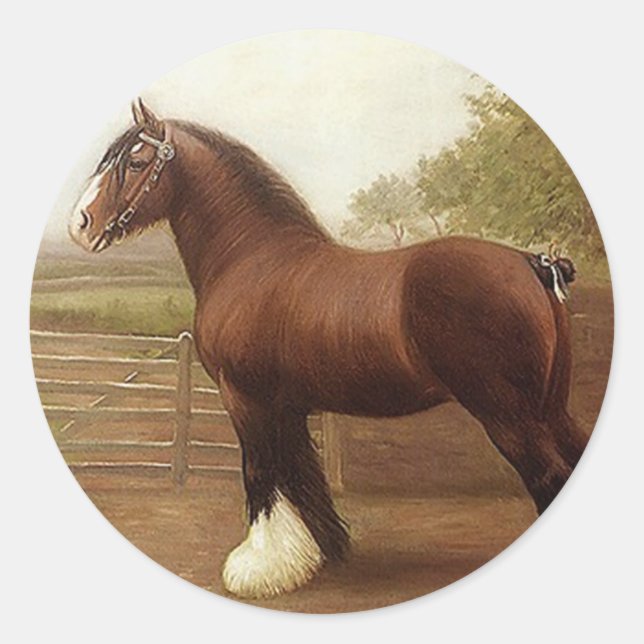 Sticker Antique Bay Clydesdale Draft Horse Parade (Devant)