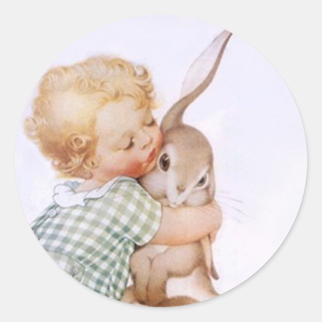 Sticker Antique lapin adorable Enlacés de lapin (Devant)
