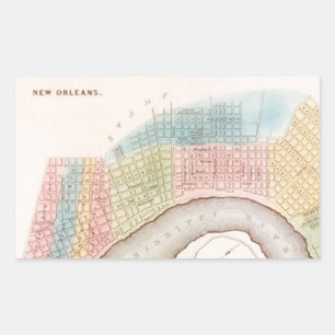 Sticker Antique New Orleans NOLA Karte Pastellfarb