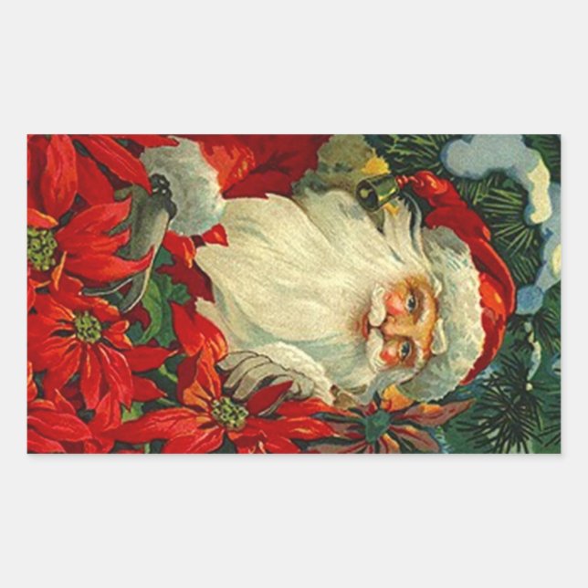 Sticker Antique Poinsettia Weihnachtswald (Vorderseite)