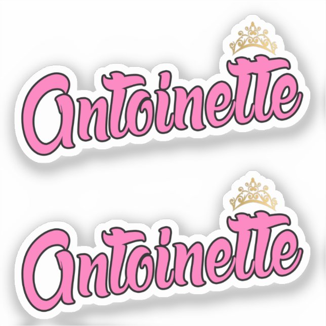 Sticker Antoinette rose Nom x2 Vinyl (Recto)