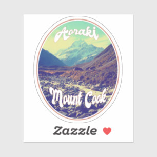 Sticker Aoraki : Mont Cook, Montagne, Nouvelle-Zélande