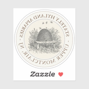 Sticker Apiary Car Decal Skep on Pale Ivory