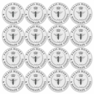 Sticker Apière de la reine d'abeille transparente Logo Hon