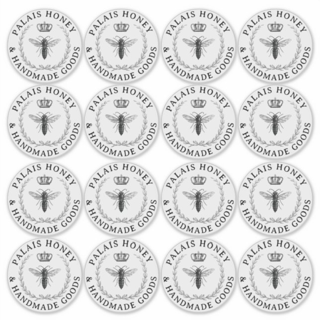Sticker Apière de la reine d'abeille transparente Logo Hon (Devant)