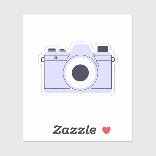 Sticker Appareil photo violet (Feuille)