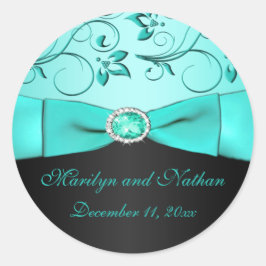Sticker Aqua et Black Floral