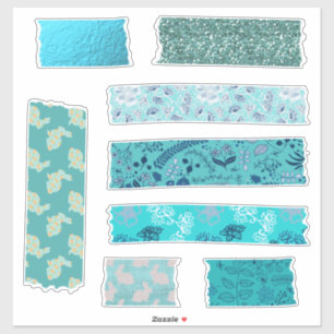 Sticker Aqua Motifs Immense Bande Bande Collage Amusant