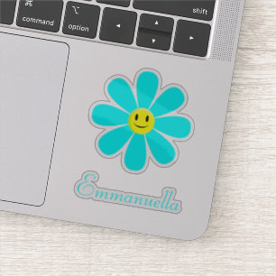 Sticker Aqua Smiling Daisy Personnalisé
