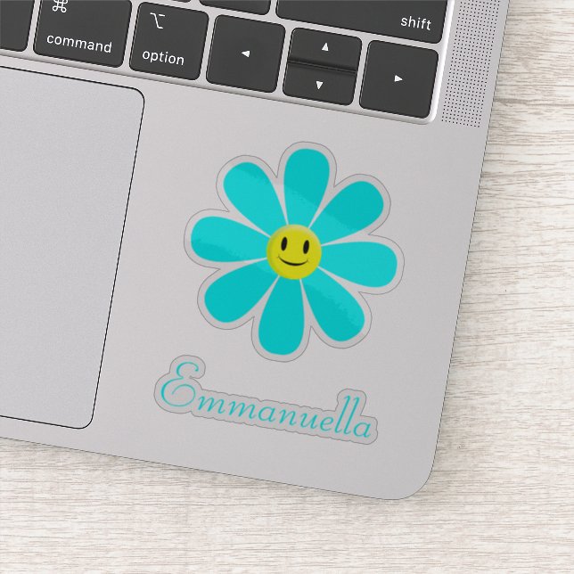 Sticker Aqua Smiling Daisy Personnalisé (Détail)