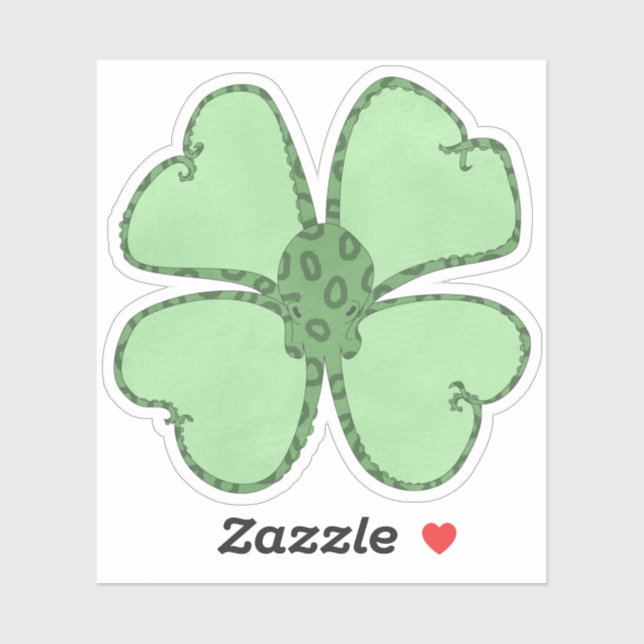 Sticker Aquarelle à quatre feuilles de pieuvre (Feuille)