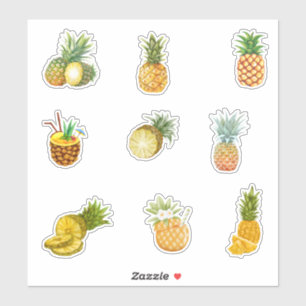 Sticker Aquarelle Ananas