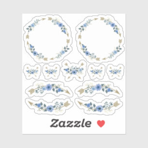 Sticker Aquarelle bohème rustique Flore Flèches Wreath