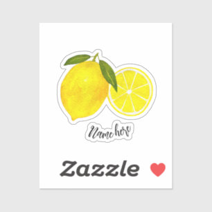 Sticker Aquarelle Citrons jaunes