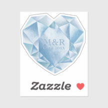 Aquarelle Coeur Diamond 60e anniversaire de mariag