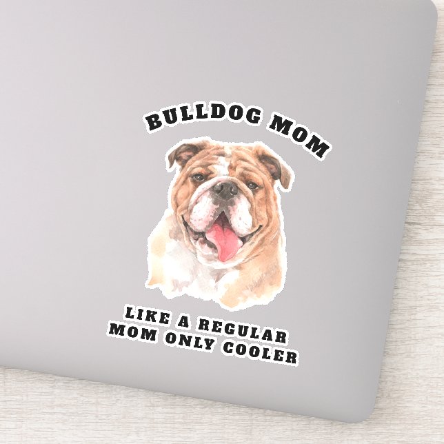 Sticker Aquarelle | Cool Bulldog Maman/Papa (Détail)