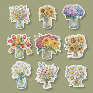 Sticker Aquarelle Country Flower Collection