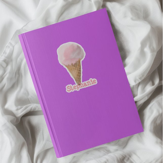 Sticker Aquarelle crème glacée fraise personnalisée (Créateur téléchargé)