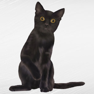 Sticker Aquarelle de chat noir Halloween