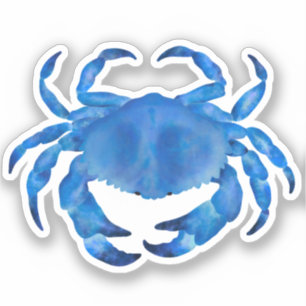 Sticker Aquarelle de crabe bleu