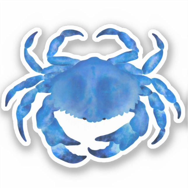 Sticker Aquarelle de crabe bleu (Recto)
