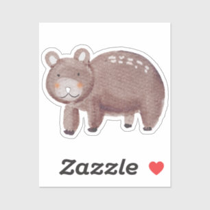 Sticker Aquarelle de l'ours des bois