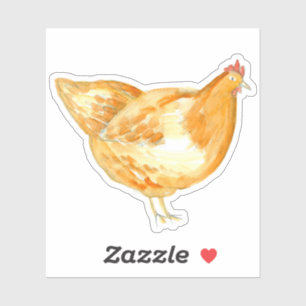 Sticker Aquarelle de poulet Hen Bird Animal