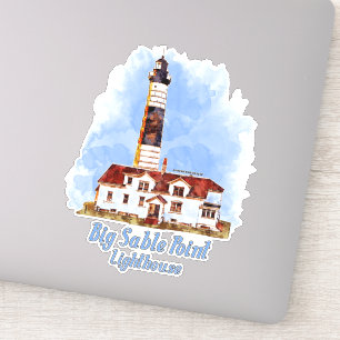 Sticker Aquarelle du phare de Big Sable Point - Michigan