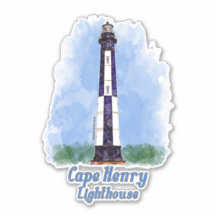 Sticker Aquarelle du phare de Cape Henry - Virginie
