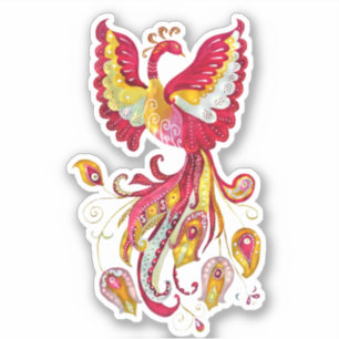 Sticker Aquarelle Firebird ou Phoenix Imaginaire Créature