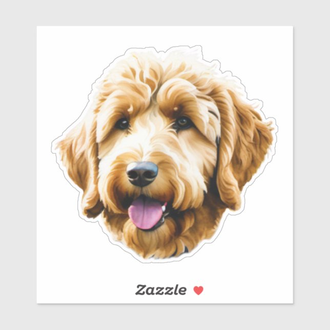 Sticker Aquarelle Goldendoodle (Feuille)