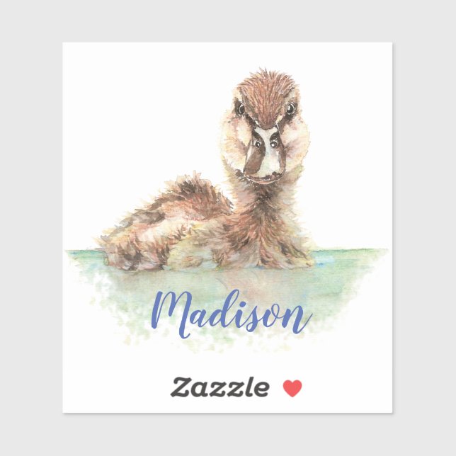 Sticker Aquarelle Grumpy Humide Canard Oiseau Nature Nom p (Feuille)