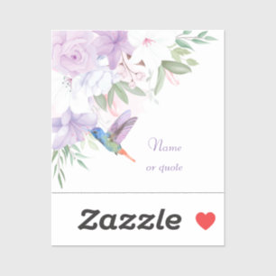 Sticker Aquarelle Jardin Fleurs Oiseau de colibri