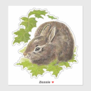 Sticker Aquarelle mignonne petit lapin lapin animal animal