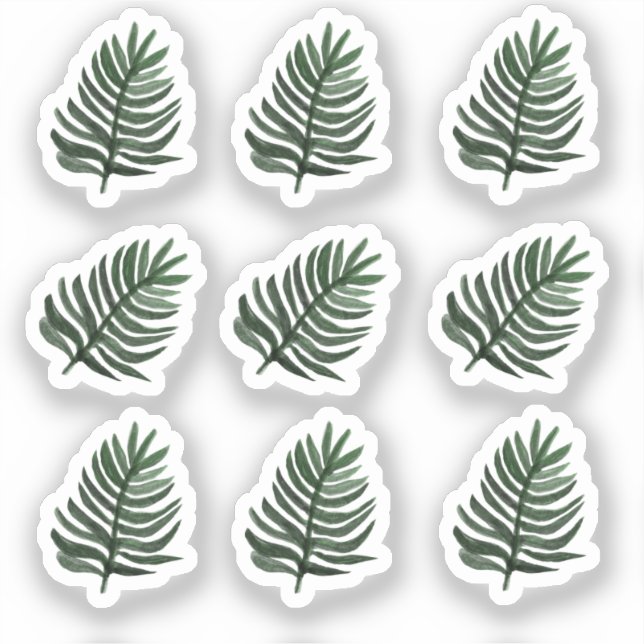 Sticker Aquarelle Monstera Feutre Jeu d'autocollants de ve (Recto)