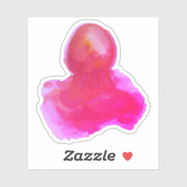 Sticker Aquarelle Sea Creator Chaud Rose Jellyfish