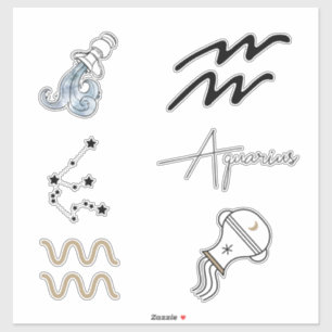Sticker Aquarius astrologie zodiaque étoiles d'anniversair