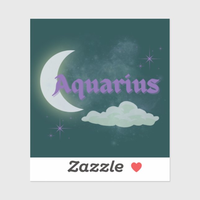 Sticker Aquarius Céleste esthétique Dreamy Moon Cloud Art (Feuille)
