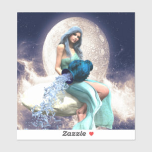 Sticker Aquarius - Une femme qui verse de l'eau d'un Jug